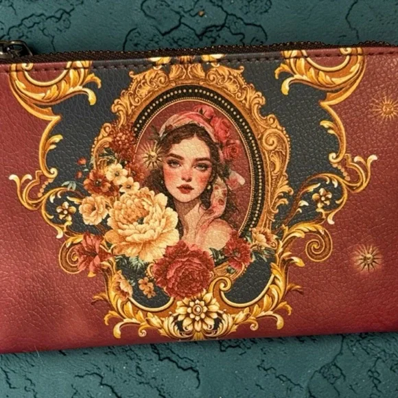 Nicole Lee Red and Gold Floral Clutch - Picture 1 of 8